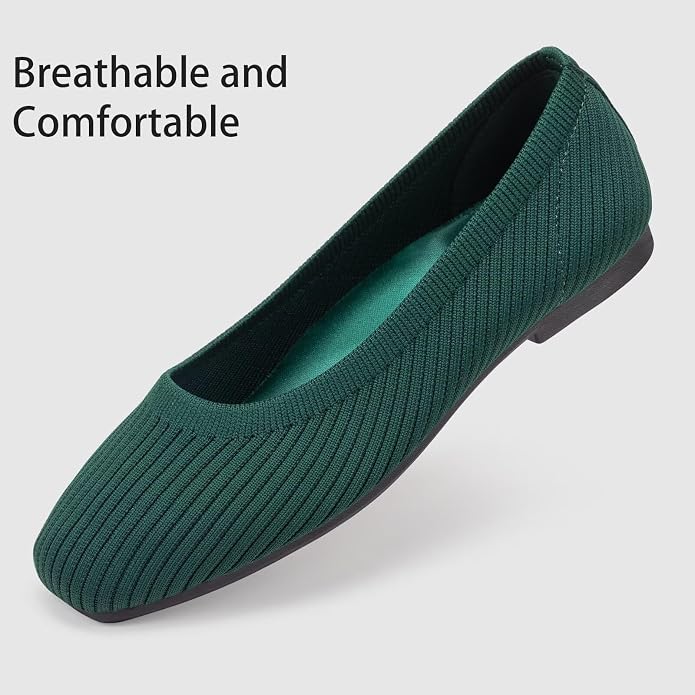 Frank Mully Women's Flats Square Toe Flats Comfortable Slip on Washable Ballet Flats Shoes for Women Dressy Work