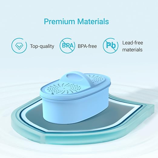 AQUA CREST PF-AL Alkaline Water Filter Replacement for Waterdrop® Pitcher Filtration System, Fits Waterdrop® PF-AL, Reduces PFOA/PFOS, Chlorine, Last Up to 100 Gallons, 1 Pack