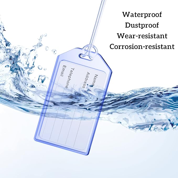 40 Pack Clear Cruise Luggage Tags with Loops Heavy Duty PVC Tag Suitcases Identification ID Card with Business Card Insert