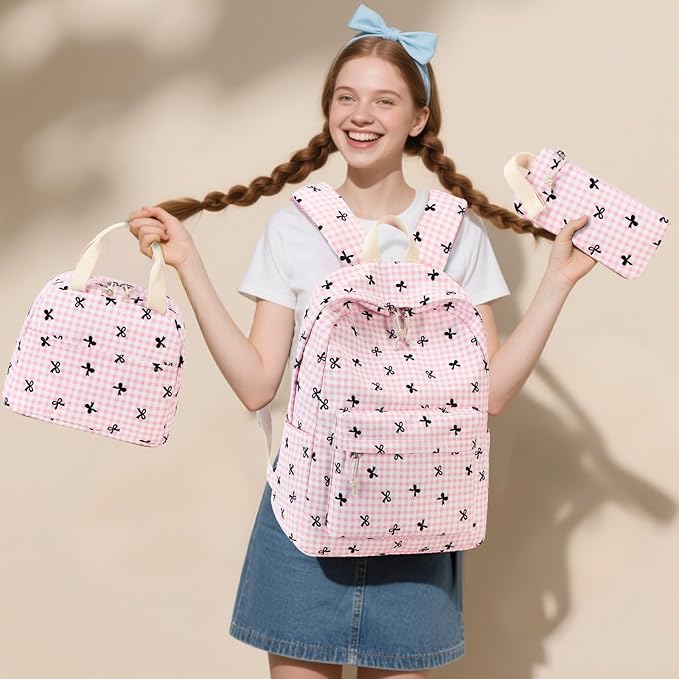 LEDAOU Backpack for Girls School Bag Kids Bookbag Teen Backpack Set Daypack with Lunch Bag and Pencil Case | Kids, Bookbag, Daypack, with Lunch Bag, and Pencil Case