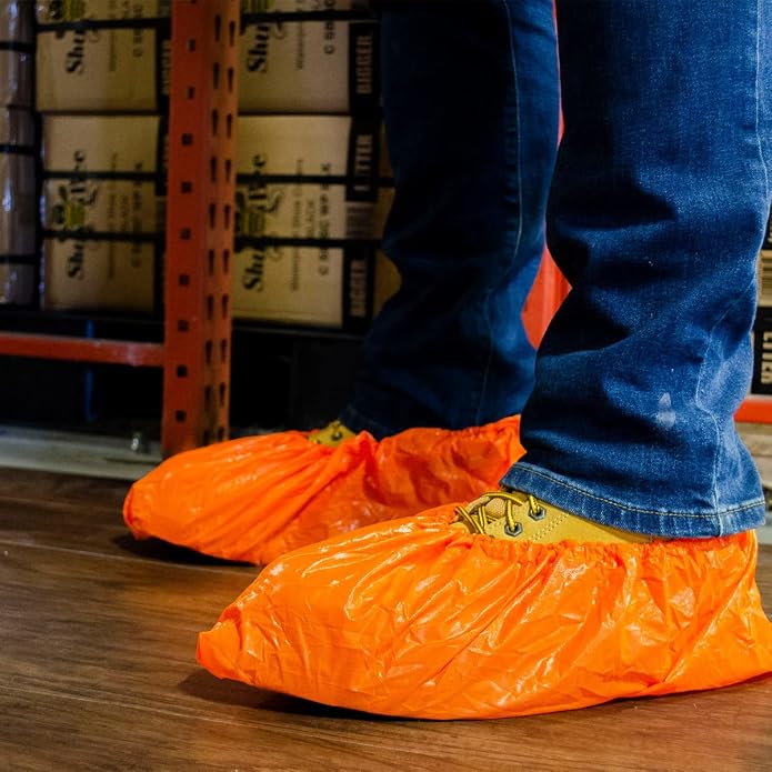 ShuBee Waterproof Shoe & Boot Covers Slip-Resistant Disposable for Plumbing Construction Floor Protection - 40 Pair