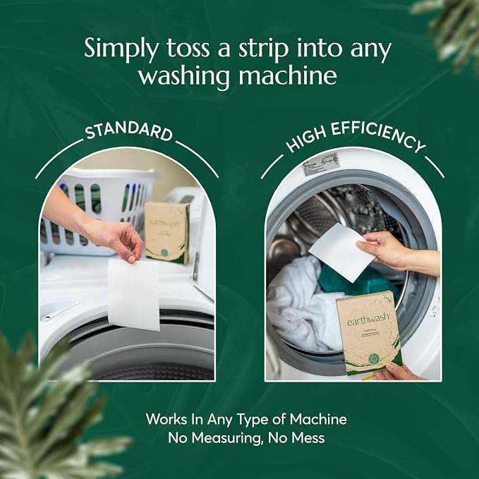 Earthwash Laundry Detergent Sheets (Up To 320 Loads) 160 Scent Free Sustainable Sanitizer Strips - Ideal for Travel & Home Liquidless Laundry by Cleanomic