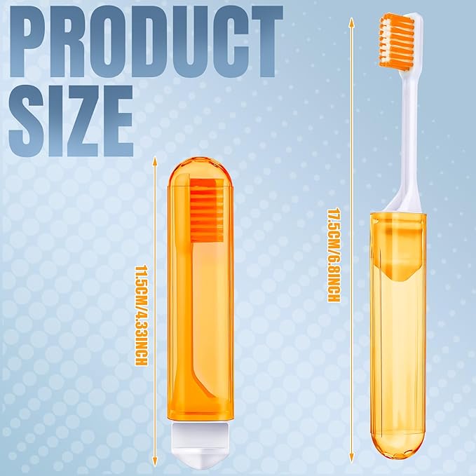 Patelai 4 Pieces Travel Toothbrush Set, Travel Size Toiletries, Soft Bristle Mini Foldable Tooth Brush with Case, Individually Wrapped Small Portable Toothbrush for Camping Home (Candy Color)