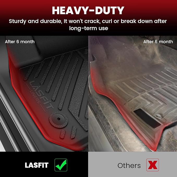 LASFIT Floor Mats & Cargo Liner Fit for Mazda 3 2019-2026 (Only Fits Sedan) All Weather TPE Custom Fit 2019-2024 2025 2026 Floor Liners Front & Rear Row & Trunk Full Set Mats Accessories, Black