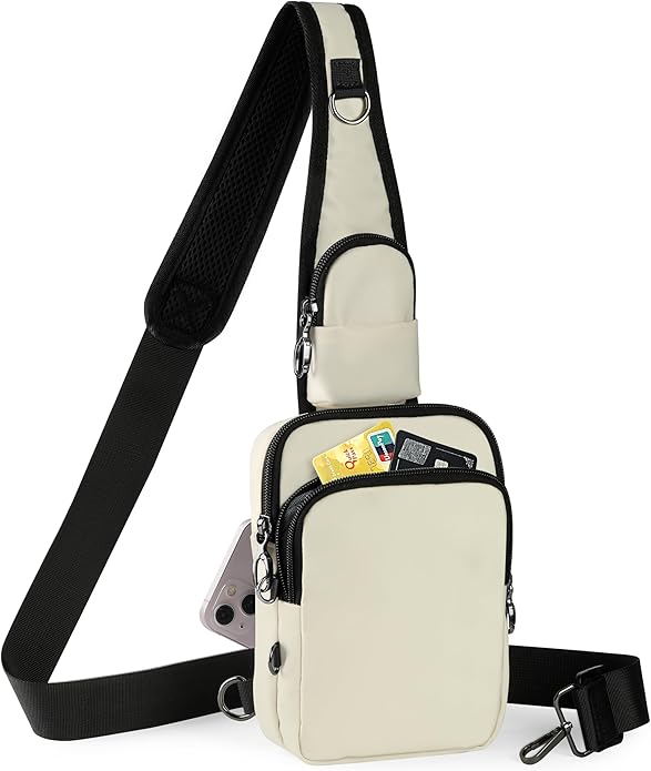Crossbody Bag Anti Theft Sling Bag for Women Men RFID Blocking, Small Shoulder Chest Bags with Zipper Lock