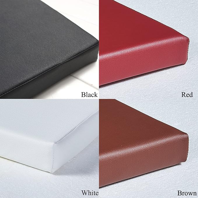 SAMTY Waterproof Faux PU Leather Piano Bench Cushions with Ties for Wooden Storage Shoe Bench Pad 36x12 inch, Brown