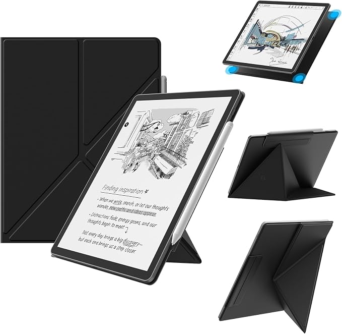 Fintie Case for 11" Kindle Scribe 2025 (3rd Gen) and Kindle Scribe Colorsoft 2025 (1st Gen), Slim Lightweight Multi-Viewing Angles Stand Detachable Magnetic Cover with Pen Buckle, Black