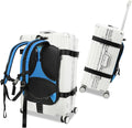 Heavy-Duty Backpack Carrying Straps System for 22-30 Inch Suitcase Luggage Hardcase for Adventure Travel Cobble Stone Streets Stair - L,Blue