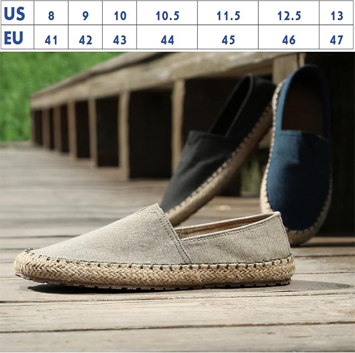 CASMAG Men's Fashion Casual Canvas Espadrille Slip-on Shoes Loafers