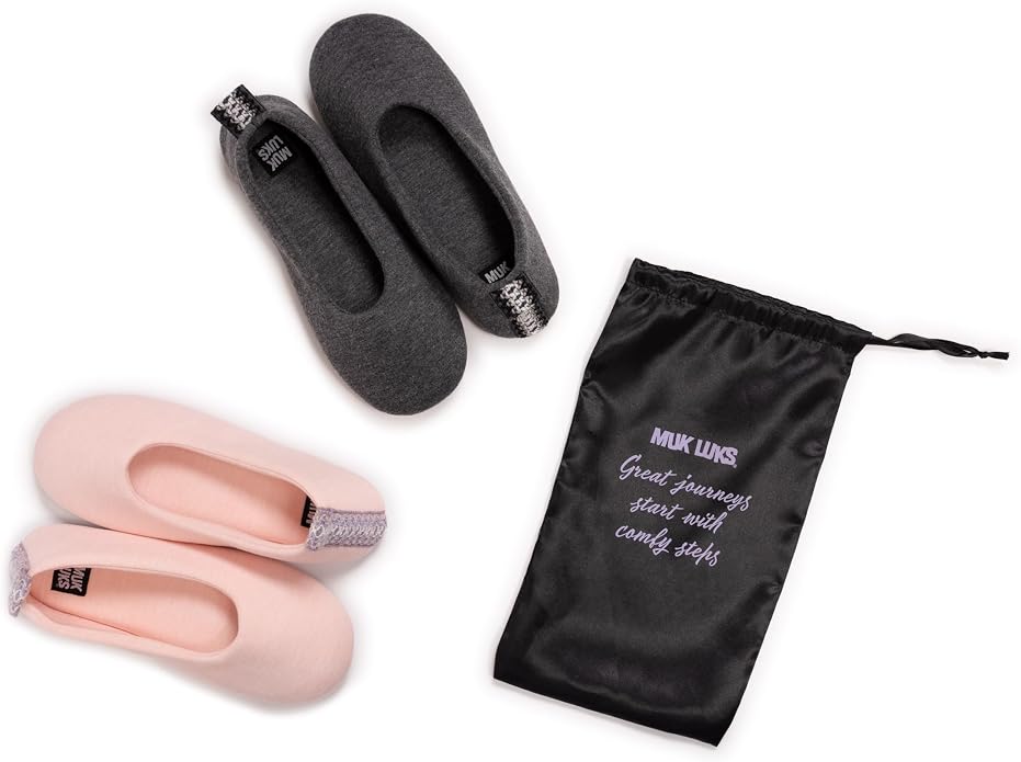 MUK LUKS 2-Pack Travel Ballerina Set Women's Slipper