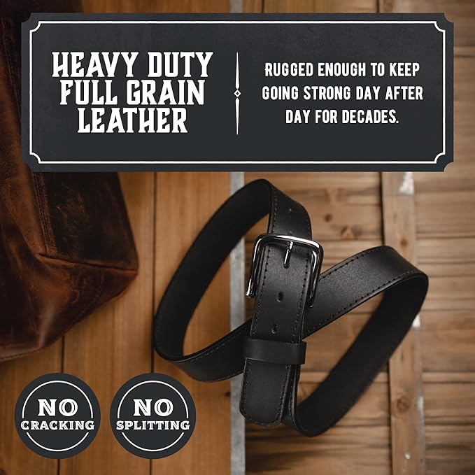 Main Street Forge The Foreman Leather Belt | Made in USA | Full Grain Leather | Mens Belt