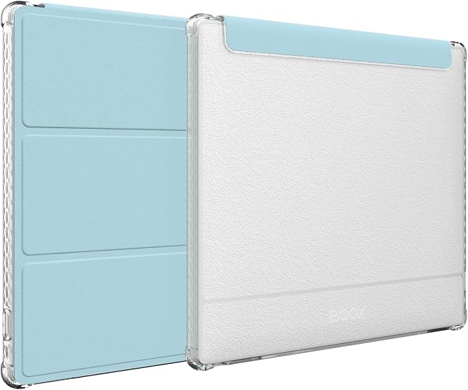 TUDIA SKN FLIP Designed for Onyx Boox Go 7 / Go Color 7 Case (Gen 1 & 2, 2024/2025) – [Enhanced Auto Wake/Sleep Function] Slim Shockproof Trifold 7" Cover with Transparent TPU Back (Blue)
