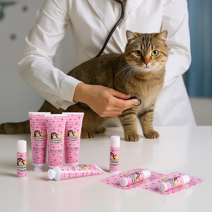 30 Packs Vet Appreciation Gifts Bulk Hand Cream & Lip Balm for World Veterinary Day & National Pet Day with Organza Bags and Thank You Cards for Veterinary Staff Techs Animal Lovers