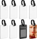 Frienda 8 Pieces Sublimation Luggage Tags Bulk PU Leather Name Label Blank Suitcase Heat Transfer Bag Card Business ID Card Holder Travel ID Tags for DIY Travel Suitcase Sports Bags Holder