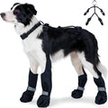 XXL Black Stay-On Suspender Dog Boots | Anti-Slip Waterproof | Adjustable Dog Shoes Paw Protector for Large Dogs Outdoor Walking Hiking Hot Pavement Winter Snow