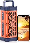 TRAVOR Magnetic Outdoor Bluetooth Speaker Portable, 45W, Deep Bass, Rugged All-Aluminum Metal Body, IP68 Waterproof, Wireless TWS Pairing for Camping, Beach, 25Hrs of Playtime (Blaze Orange)