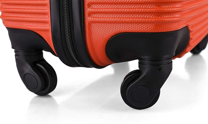 InUSA ROYAL Hardside Luggage Set with Spinner Wheel | Spacious Travel Suitcases with Ergonomic GEL Handle and Studs | (20/28/32) 3 Piece Luggage Set | Orange