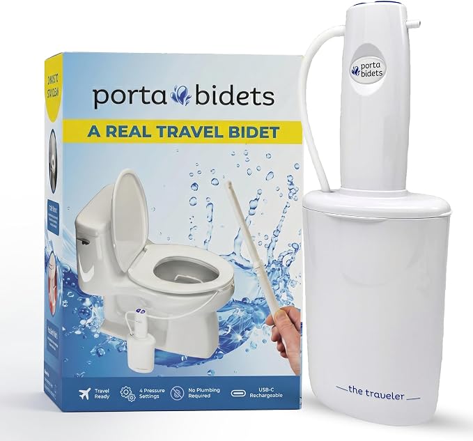 The Traveler Portable Travel Bidet | Mounts to Any Toilet | Compact Hygiene Kit for Hotels, Cruises &