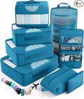 Veken 8 Set Packing Cubes for Travel Essentials, Suitcase Organizer Bags in 4 Sizes, Carry-On Luggage Accessories with Large Laundry Bag & Passport Holder, Must-Have for Airplane, Road Trip & Camping