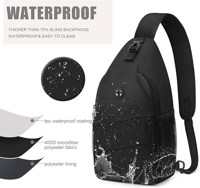 Pritent Crossbody Bags for Women Men Trendy Sling Bag Backpack Casual Chest Bag with Convertible Shoulder Strap