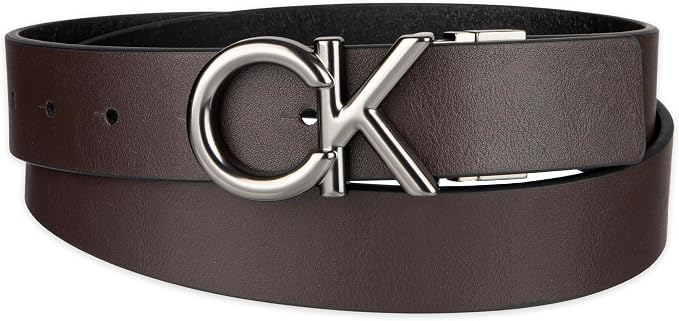 Calvin Klein Men’s Reversible Leather Belt - 2‑in‑1 Versatile Modern Style