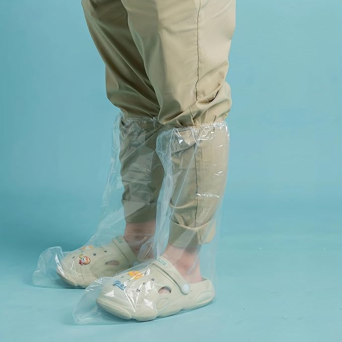 Fancystyle Pack of 800 Disposable Thicker Boot and Shoe Covers 19 inch Tall Extra Large Resistant Water/Skid Resistant Clear (800)