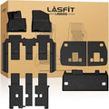 LASFIT Floor Mats & Backrest Mats & Cargo Mat for Kia Carnival 2026 2025 2024 2023 2022 (Only Fit Gas & 8 Seats), All Weather TPE Custom Fit Floor Liners Full Set Car Mats Trunk Mat Accessories, Black