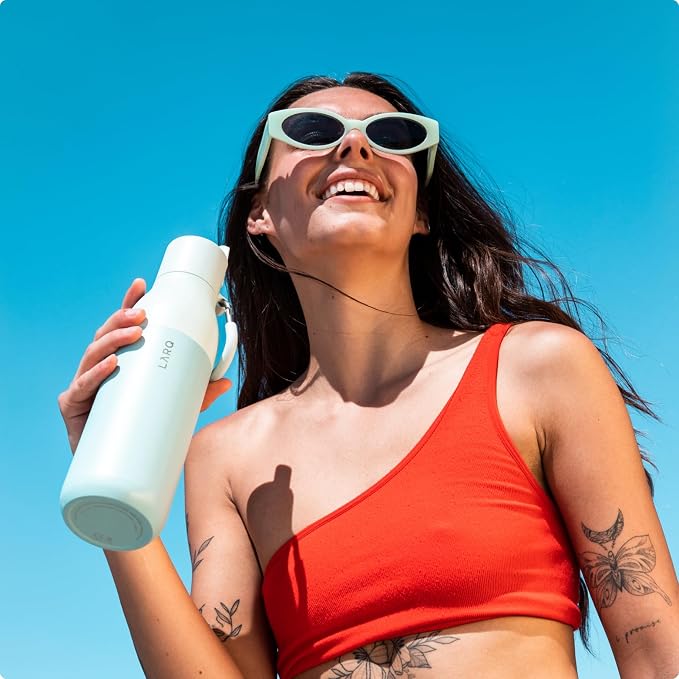 LARQ Summer Swig Set: Bottle Swig Top 23oz Obsidian Black Filter Straw