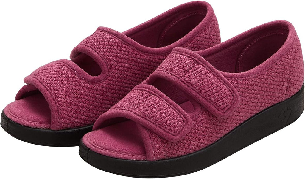 Silverts Women’s Adaptive Clothing Easy Close Sandals, Adjustable Wide Fit Shoes for Elderly, Nursing Home & Assisted Dressing