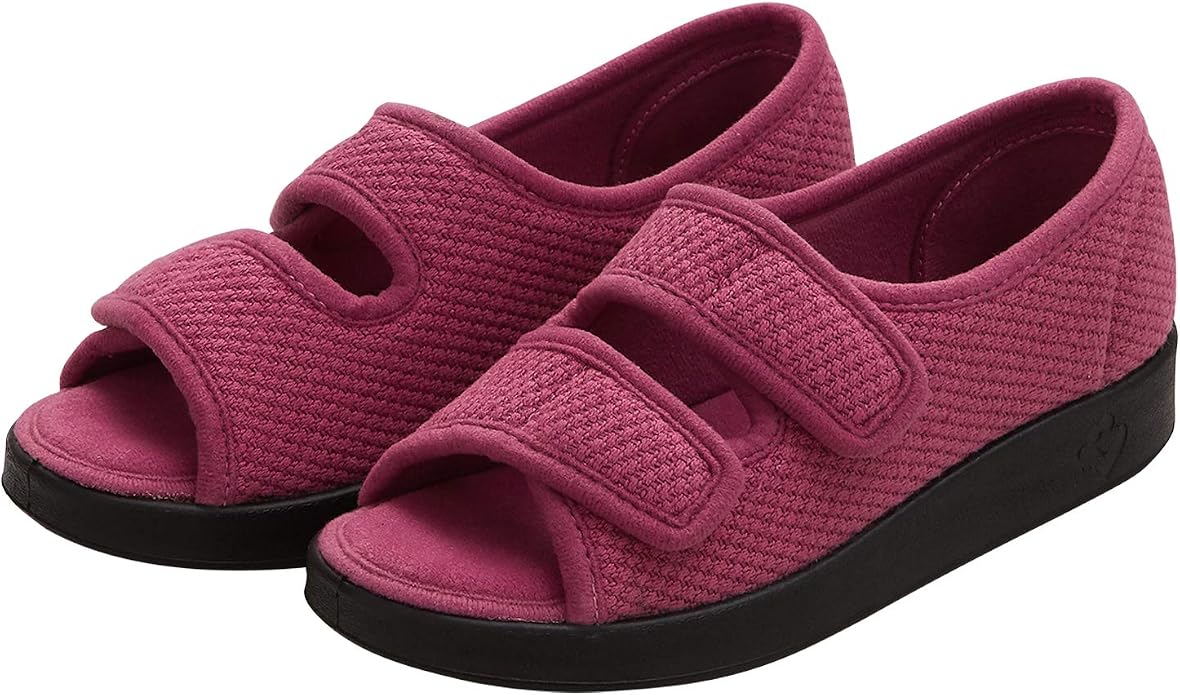 Silverts Women’s Adaptive Clothing Easy Close Sandals, Adjustable Wide Fit Shoes for Elderly, Nursing Home & Assisted Dressing
