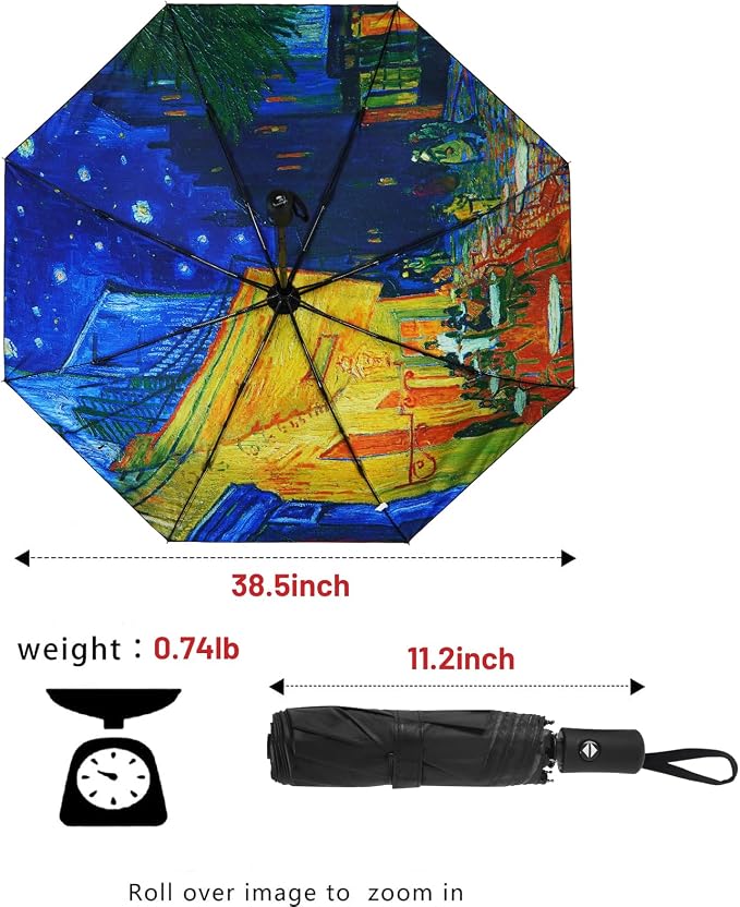 SY COMPACT Travel Umbrella - Windproof Automatic Compact Umbrella for Rain, Lightest 8-Rib, Small, Strong & Portable, Durable Grip, Fits Backpack & Car, Factory Direct (UV Available)