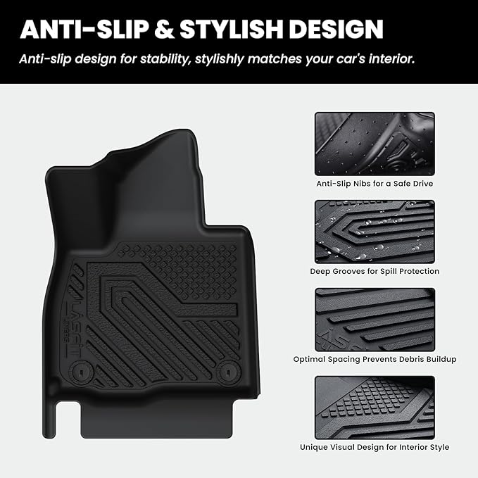 LASFIT Floor Mats & Backrest Mats & Cargo Mat for Hyundai Palisade 7/8 Seats 2026 (Only Fit Gas, Not Fit Hybrid), All Weather TPE Custom Fit Car Mats Floor Liners, Full Set Mats Accessories, Black