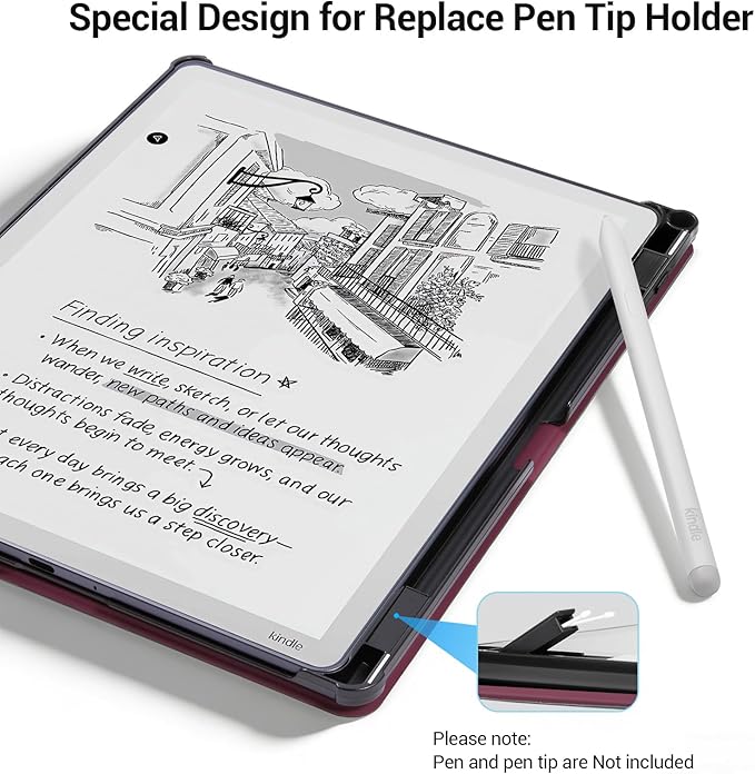 CoBak Case for 11" Kindle Scribe 3rd Generation 2025, Kindle Scribe Colorsoft - All New PU Leather Cover with Auto Sleep Wake, Pen Holder for Scribe 11" 2025 Released