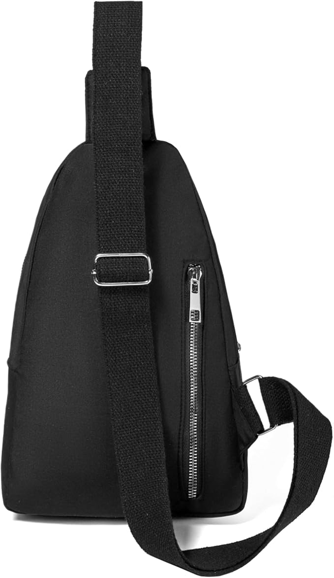 Banelu Cross Body Bag Small Sling Backpack Sling Bags Hiking Daypacks Crossbody Bags for Women Men - Silver Zipper
