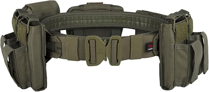 BOMTURN Battle Belt Tactical Belt with Accessories: Duty Belts Law Enforcement Combat Airsoft Police Belt with Pouches 7pcs