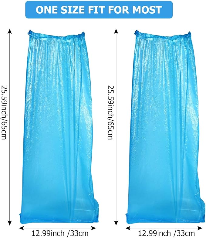 SATINIOR 300 Pieces/ 150 Pairs Disposable Boot Covers Long Plastic Waterproof Shoes Cover over the Knee for Men Women Outdoor Rain and Snow