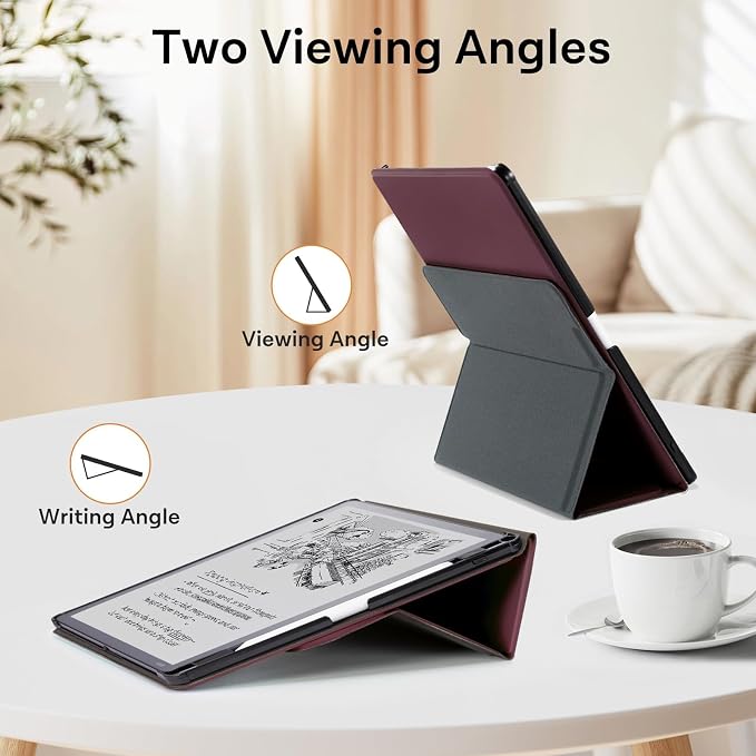 CoBak Case for 11" Kindle Scribe 3rd Generation 2025, Kindle Scribe Colorsoft with Two Viewing Angles - All New PU Leather Cover with Auto Sleep Wake, Pen Holder. Fig