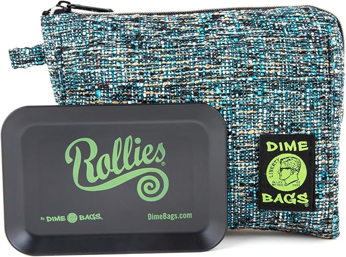 Dime Bags All-in-One Padded Pouch with Accessory Tray & Smell/Spill Proof Pocket, Protective Case for Glass Storage & Travel
