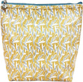 Jacaranda Living Large Cosmetic Bag - Water-Resistant, PVC-Lined - Leaf Dance