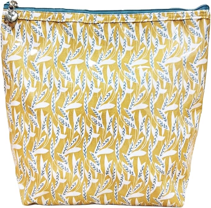 Jacaranda Living Large Cosmetic Bag - Water-Resistant, PVC-Lined - Leaf Dance