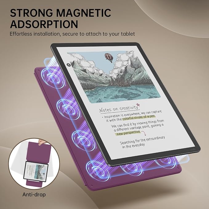 MoKo Magnetic Case for All-New 11" Kindle Scribe 2025(3rd Generation) & Kindle Scribe Colorsoft 2025(1st Generation) - Slim Folio Premium PU Leather Cover with Pen Clasp & Auto Sleep Wake, Dark Purple