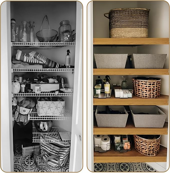 5 Pack Wire Shelf Covers,42x16x2in Wire Rack Covers for Pantry Durable PVC Shelf Liners-0.31 inch Thick, Moisture-Resistant Shelves Cover for Store Pantry Kitchen Removable Closet,#01 White