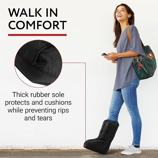 IMPRESA 2 Pack Walking Boot Cover for Foot & Ankle Brace – Medical Boot Shoe Protectors for Rain & Winter Weather – Water-Resistant Cast Cover for Foot Brace & Orthopedic Shoes – Med/Large – Unisex