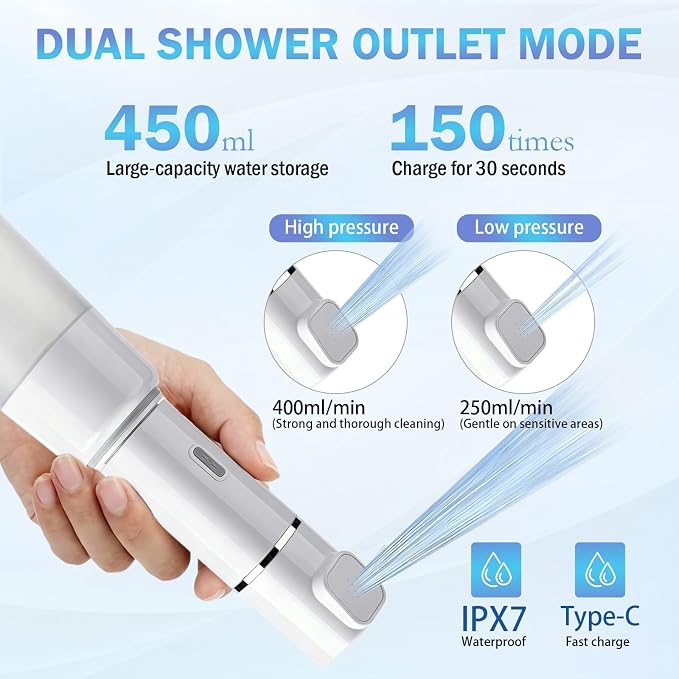 Portable Bidet for Travel - Rechargeable Electric Handheld Travel Bidet Sprayer for Women & Men Waterproof, Travel Bidet for Postpartum & Personal Hygiene | Rechargeable Electric Handheld Travel Bidet Sprayer for Women & Men Waterproof, Travel Bidet fo...