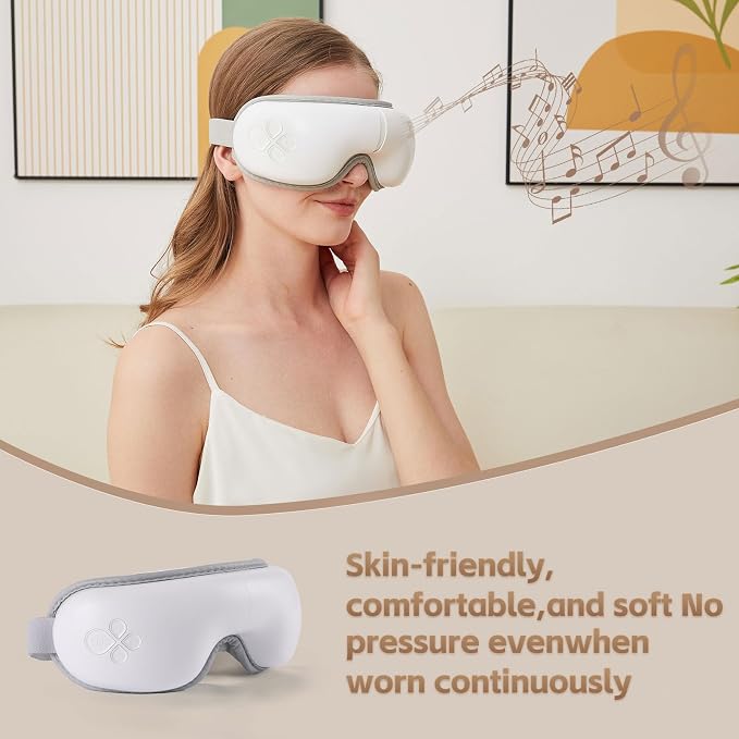 LAOBEN Eye Massager with Heat, Fathers Day Birthday Gifts for Men Women Her Him,Handheld Massager with Light-Blocking Design, Reduce Strain