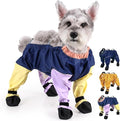 Waterproof Dog Boots Rain Boots with Suspender, Dogs Shoes Paw Protector for Small Medium Puppy, Anti-Slip Doggy Boot Belly Protector, Rain Booties Snow Booties Suspender Leggings(Medium, Multicolorf)