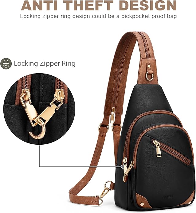 SYTRAH Anti Theft Sling Bag for Women, RFID Crossbody Purses Convertible Sling Backpack, Cross Body Purse Chest Bag