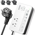 1600W Voltage Converter 220V to 110V, Pure Sine Wave - Power Any American Appliance Overseas, No Limitations, Surge Protection, Plug Adapters C, G, I, E/F for US to Europe, Asia Over 168 Countries