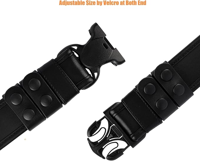 TACNEX 2" Duty Belt w/Hook Lining 4 Keepers 1.5" Reversible Inner Belt for Police Law Enforcement Security Plain Black