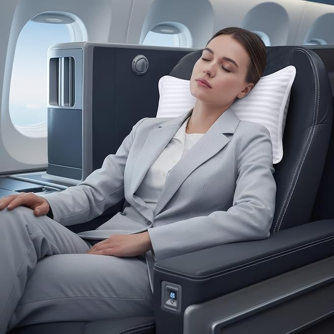 Utopia Bedding Travel Pillow for Airplane, Car and Toddlers (White, 2 Pack), Neck Support for Travelling, Down Alternative Filling, Compact Camping Pillow for Backpacking & Hiking (12x20)